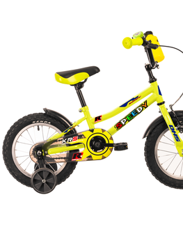 Bicykle Detský bicykel DHS Speedy 1401 14" - model 2022 Green / Yellow - 7" (95-110 cm)