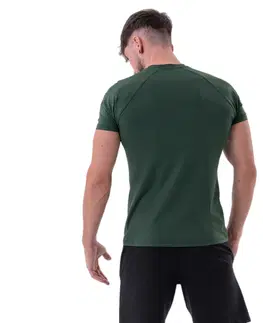 Pánske tričká Pánske športové tričko Nebbia „Essentials“ 326 Dark Green - XXL