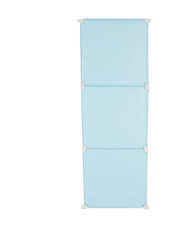Regály a poličky KONDELA Edrin detská modulárna skrinka modrá / detský vzor
