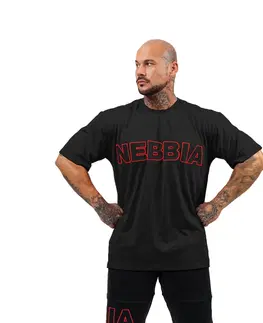 Pánske tričká Tričko s krátkym rukávom Nebbia Legacy 711 Black - XXL