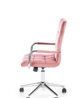 Kancelárske stoličky HALMAR Gonzo 4 kancelárska stolička ružová (Velvet) / chróm