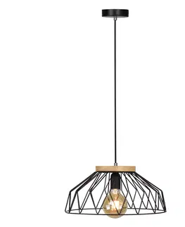 Lampy Visiaca lampa, čierna/prírodná, drevo/kov, TREX TYP 2