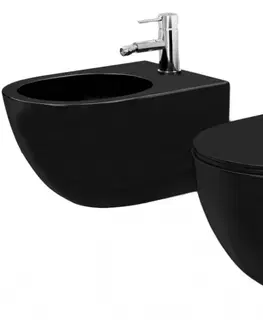 Záchody REA/S - SET závesné WC Carlo Mini Black Mat + Bidet Carlo Black KPL-00672