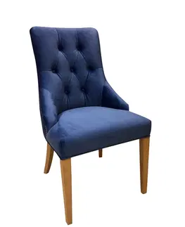Jedálenské stoličky PYKA Lux jedálenské kreslo drevo D3 / kráľovská modrá (Fresh 11)