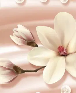 Obrazy kvetov Obraz luxusná magnólia s perlami