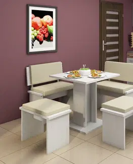 Nábytok do kuchyne a jedálne ArtCross Jedálenský set BOND  | malý Farba: craft biely