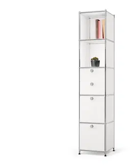 Bookcases & Standing Shelves Kovová skrinka »CN3« s 2  výklopnými priečinkami a 2 zásuvkami, biela