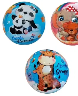 Hračky - Lopty a loptové hry STAR TOYS - Lopta Lovely Panda-Elephant-Giraffe 14cm, Mix produktov