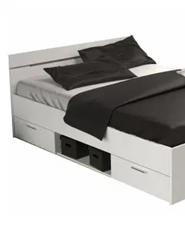 Postele KONDELA Michigan New 160 manželská posteľ s úložným priestorom biela