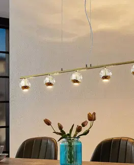 Závesné svietidlá Lucande Lucande Kilio závesné LED svietidlo 5-pl. zlatá