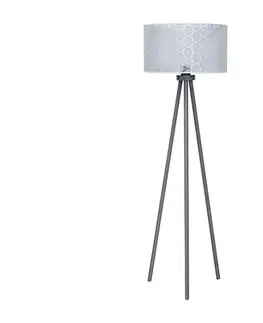 Lampy   - Stojacia lampa ECHO1 1xE27/40W/230V šedá/krajka 