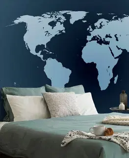 Samolepiace tapety Samolepiaca tapeta mapa sveta v odtieňoch modrej