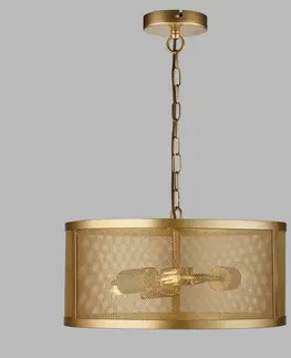 Závesné svietidlá Searchlight Závesné svietidlo Fishnet, zlatá Ø 45 cm