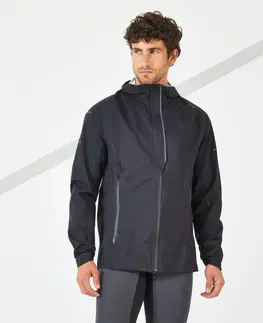 bežecké bundy a vesty Pánska bežecká bunda Rain+ nepremokavá vetruvzdorná čierna