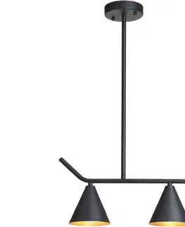 Svietidlá Eurolamp Luster na tyči 2xE27/40W/230V čierna 