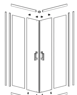 Sprchovacie kúty CALANI - Sprchovací kút VITO 80*80 čierna CAL-K6002