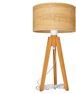 Lampy  Stolná lampa ALBA 1xE27/60W/230V hnedá/dub 