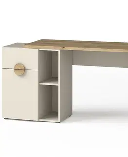 Moderné kancelárske stoly Písací stôl Melo ME8 cashmre/dub artisan