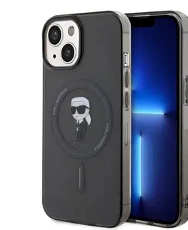 Puzdrá na mobilné telefóny Puzdro Karl Lagerfeld IML Ikonik MagSafe pre Apple iPhone 15, čierne 57983116834