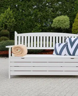 Záhradné lavice Záhradná lavička, biela, 150cm, AMULA