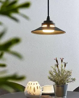 Vonkajšie závesné svietidlá Lindby Vonkajšie závesné LED svietidlo Cassia tmavosivé