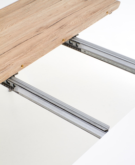 Jedálenské stoly HALMAR Caliber oválny rozkladací jedálenský stôl biela / dub san remo