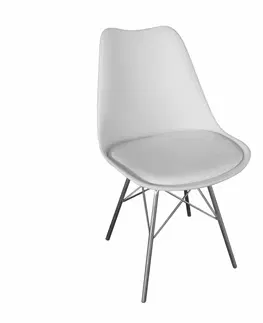 Jedálenské stoličky KONDELA Tamora jedálenská stolička biela / chróm