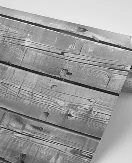 Tapety s imitáciou dreva Tapeta moderná imitácia dreva v čiernobielom