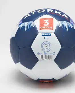 hádzan Hybridná lopta na hádzanú H500 veľkosť 3 modro-biela