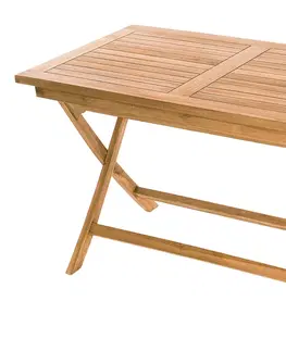 Stolčeky DEOKORK Záhradný skladací stôl obdĺžnik COIMBRA 120 x 70 cm (teak)