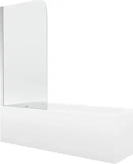 Sprchové dvere MEXEN/S - Vega obdĺžniková vaňa 180 x 80 cm s panelom + vaňová zástena 70 cm, transparent, chróm 550118080X9007010100