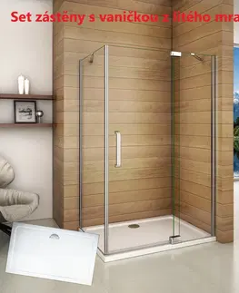Sprchovacie kúty H K - Obdĺžnikový sprchovací kút AIRLINE 90x80 cm s jednokrídlovými dverami s pevnou stenou vrátane sprchovej vaničky z liateho mramoru SE-AIRLINE9080 / THOR-9080