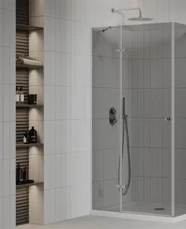 Vane MEXEN/S - Roma sprchovací kút 90x110 cm, grafit, chróm + biela vanička so sifónom, 854-090-110-01-40-4010