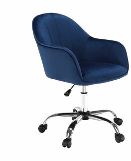 Kancelárske stoličky KONDELA Erol kancelárske kreslo modrá / chróm