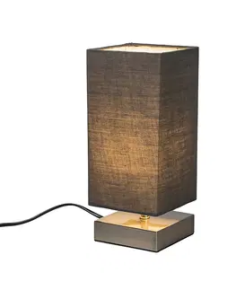 Stolove lampy Moderná stolná lampa sivá s oceľou - Milo