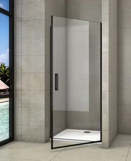 Sprchovacie kúty H K - Sprchové dvere jednokrídlové BLACK SAFIR D1 80, 78,7-81,7x 200 cm SE-BLACKSAFIRD180SET