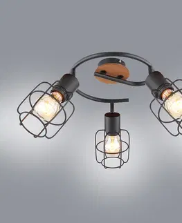 Moderné lampy do obývačky Luster 54037-3 Čierna a hnedá LS3