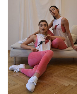 Dámske klasické nohavice Legíny Boco Wear Raspberry Melange Push Up ružová - S/M