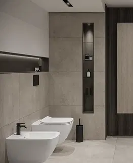Kúpeľňový nábytok CERSANIT - Zrkadlová skrinka VIRGO 60 sivý dub s chrómovými úchytmi S522-015