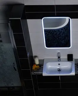 Kúpeľňa SAPHO - FLOAT LED podsvietené zrkadlo 600x800, biela 22572