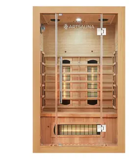 Bývanie a doplnky Juskys Infračervená sauna Kiruna120 s duálnou technológiou a drevom Hemlock