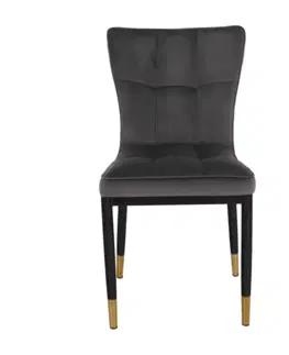 Stoličky Dizajnová jedálenská stolička, tmavosivá Velvet látka, EPONA