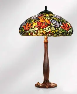 Stolové lampy Artistar Stolná lampa Elaine v štýle Tiffany, vysoká 64 cm