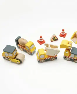 Drevené vláčiky Le Toy Van Set stavebných strojov