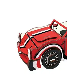 Hračky puzzle RAPPA - Woodcraft Drevené 3D puzzle Červený kabriolet