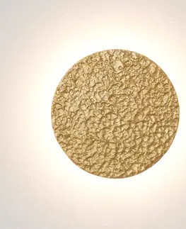 Nástenné svietidlá Holländer Nástenné svietidlo LED Meteor, zlatá farba, Ø 27 cm, železo