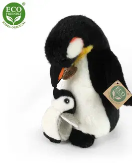 Plyšové hračky RAPPA - Plyšový tučniak s mláďaťom 22 cm ECO-FRIENDLY