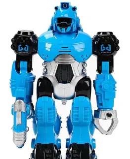 Hračky roboti LAMPS - Robot Thunderbolt modrý s efektami 25cm