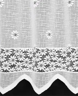 Záclony Záclona žakárová, Flora vitrážka metráž, biela 80 cm