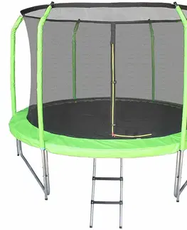 Záhradné trampolíny Trampolína COMFORT s rebríkom 244 cm zelená